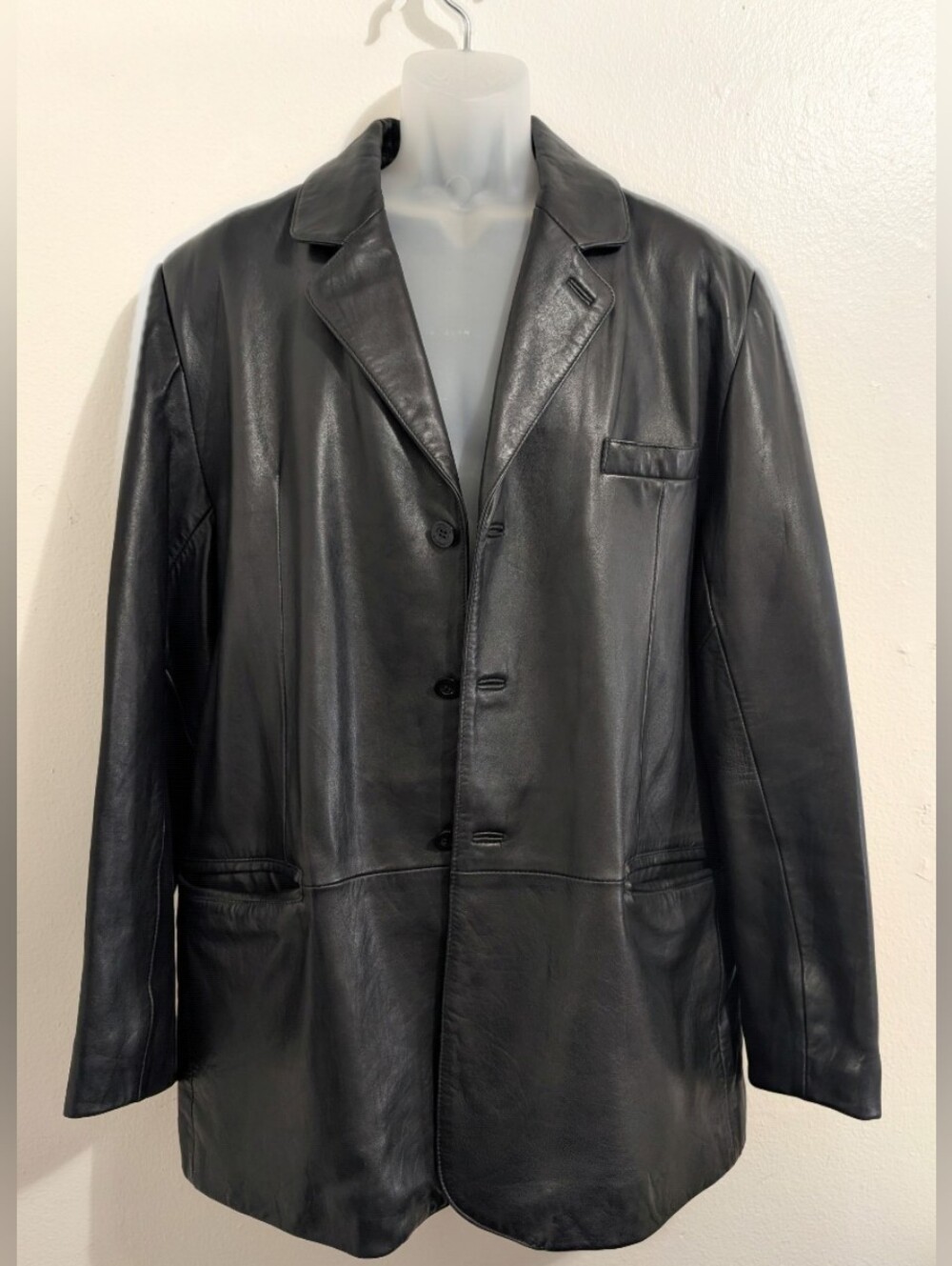 VTG Claiborne Leather Dark Academia Streetwear Cozy Layer Classic Coat XL